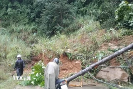 Quảng Ngãi: Cắm biển cảnh báo ở 2 điểm sạt lở nghiêm trọng trên tỉnh lộ 674