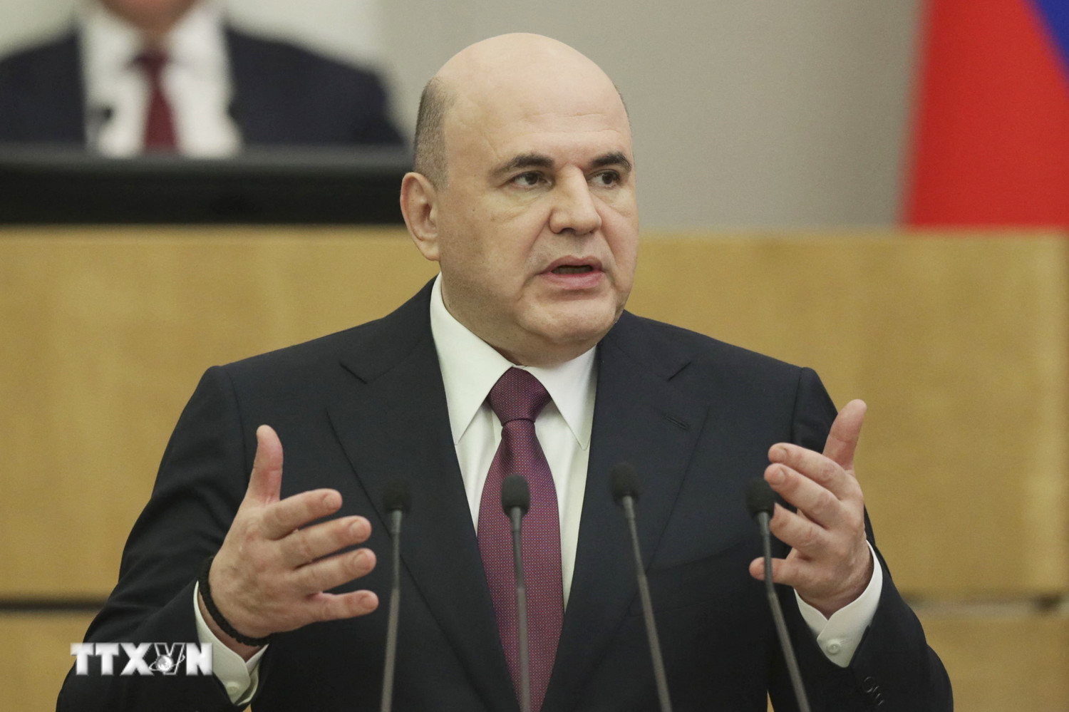 Mihail Vlagyimirovics Mishustin, az Oroszországi Föderáció miniszterelnöke. (Fotó: AFP/TTXVN) ttxvn-mikhail-mitshustin-1301.jpg
