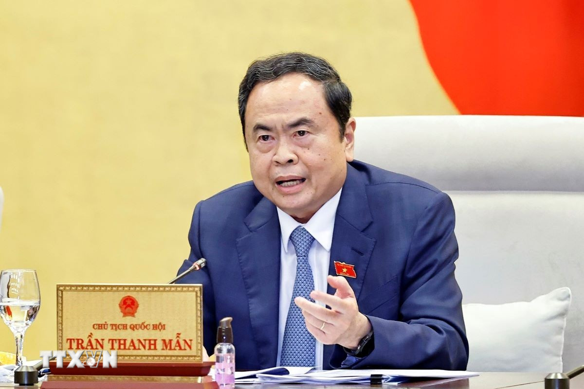 Chủ tịch Quốc hội Trần Thanh Mẫn phát biểu