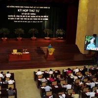 Toàn cảnh kỳ họp chuyên đề của Hội đồng Nhân dân Thành phố Hồ Chí Minh. (Ảnh: Hoàng Hải/TTXVN)