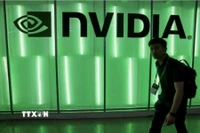 Biểu tượng của Tập đoàn Nvidia tại triển lãm máy tính ở Đài Loan (Trung Quốc), ngày 5/1/2024. (Ảnh: Reuters/TTXVN)