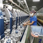 Sản xuất sợi cho thị trường trong nước và xuất khẩu. (Ảnh: Trần Việt/TXVN)