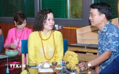 Bà Nguyễn Thị Thanh, Chủ tịch Hội đồng quản trị Công ty Cổ phần Xúc tiến Đầu tư Global Star, Phó Chủ tịch Hội phụ nữ Việt Nam tại Vương quốc Bỉ. (Ảnh: TTXVN phát)