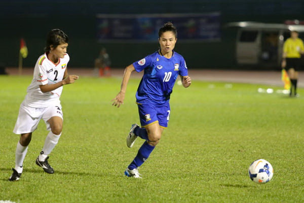 Tuyển nữ Thái Lan sẽ là đối thủ của Việt Nam ở vòng play-off World Cup khu vực châu Á. (Ảnh: Minh Chiến/Vietnam+) Đánh bại Myanmar, Thái Lan hẹn Việt Nam ở trận play-off ảnh 1