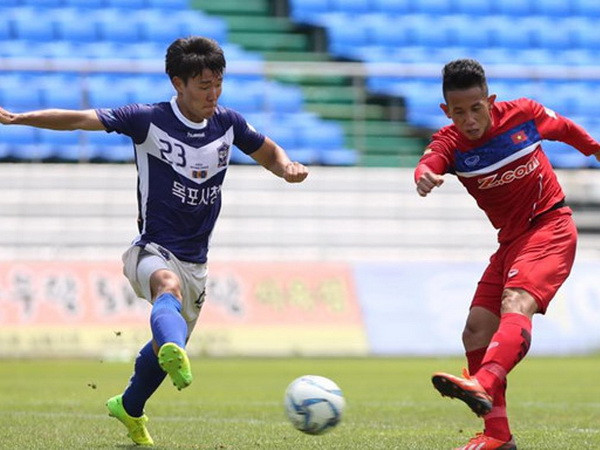 Sao HAGL giúp U22 Việt Nam thắng đậm đội hạng ba Hàn Quốc ảnh 1