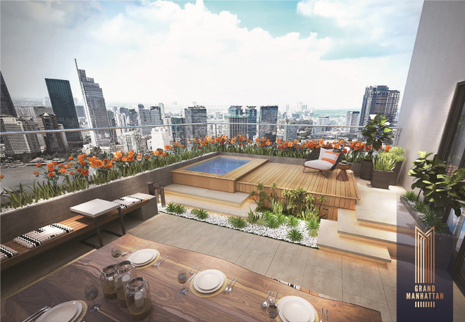 Tầm nhìn tại phòng khách Sky Villa tại The Grand Manhattan. (Ảnh minh họa) Sky Villa và cuộc cách mạng 'sống nghỉ dưỡng giữa tâm điểm phồn hoa' ảnh 2