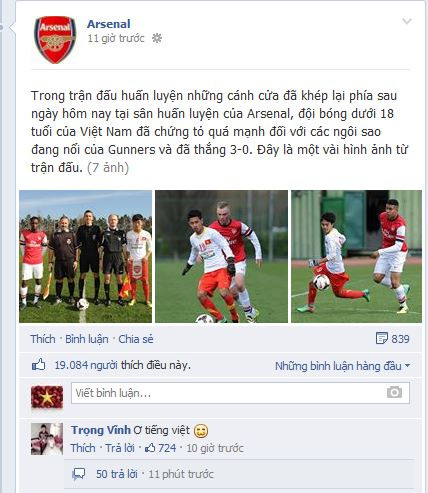 Xuân Trường mong có ngày góp mặt trong đội hình Arsenal ảnh 1