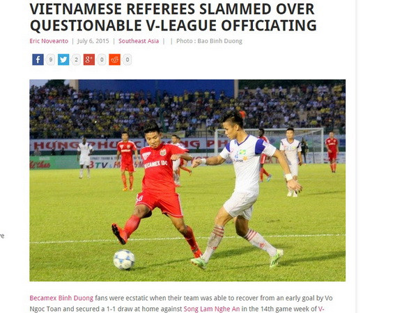 Trọng tài V-League bị "bêu riếu" trên báo bóng đá danh tiếng châu Á ảnh 1