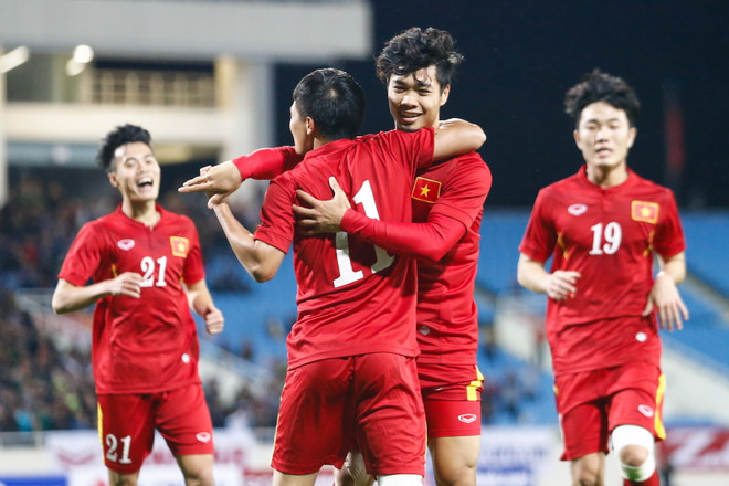 Công Phượng và nhiều cầu thủ Hoàng Anh Gia Lai sẽ lần đầu dự AFF Cup. (Ảnh: Minh Chiến/Vietnam+) Đội tuyển loại nhiều cựu binh, Hữu Thắng ưu tiên sức trẻ tại AFF Cup ảnh 1