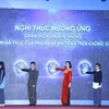 Trung ương Hội Liên hiệp phụ nữ Việt Nam tổ chức Lễ phát động chiến dịch truyền thông nâng cao nhận thức của phụ nữ trên không gian mạng sáng 14/12. (Ảnh: PV/Vietnam+)