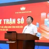 Ông Nguyễn Bá Cát, Phó Chánh văn phòng, Giám đốc Trung tâm Thông tin và chuyển đổi số cơ quan Ủy ban Trung ương Mặt trận Tổ quốc Việt Nam giới thiệu về "Mặt trận số." (Ảnh: PV/Vietnam+)