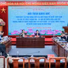 Hội thảo "Phát huy vai trò nòng cốt của Mặt trận Tổ quốc Việt Nam và các tổ chức chính trị - xã hội để nhân dân làm chủ trong thời kỳ phát triển mới của đất nước - Lý luận, thực trạng, đề xuất, kiến nghị và giải pháp" tổ chức chiều nay 18/12. (Ảnh: Hoài Nam/Vietnam+)
