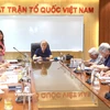 Quang cảnh Hội nghị Lấy ý kiến vào Dự thảo Nghị quyết sửa đổi, bổ sung một số điều của Hiến pháp năm 2013 chiều nay 14/5. (Ảnh: Hoài Nam/Vietnam+)