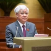 Ông Đỗ Văn Chiến, Ủy viên Bộ Chính trị, Bí thư Trung ương Đảng, Chủ tịch Ủy ban Trung ương Mặt trận Tổ quốc Việt Nam phát biểu tại Kỳ họp thứ Chín, Quốc hội khóa XV. (Ảnh: PV/Vietnam+)