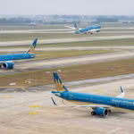 Vietnam Airlines đang triển khai đồng bộ nhiều giải pháp chiến lược nhằm gia tăng năng lực khai thác, mở rộng thị trường và nâng cao hiệu quả hoạt động. (Ảnh: PV/Vietnam+)