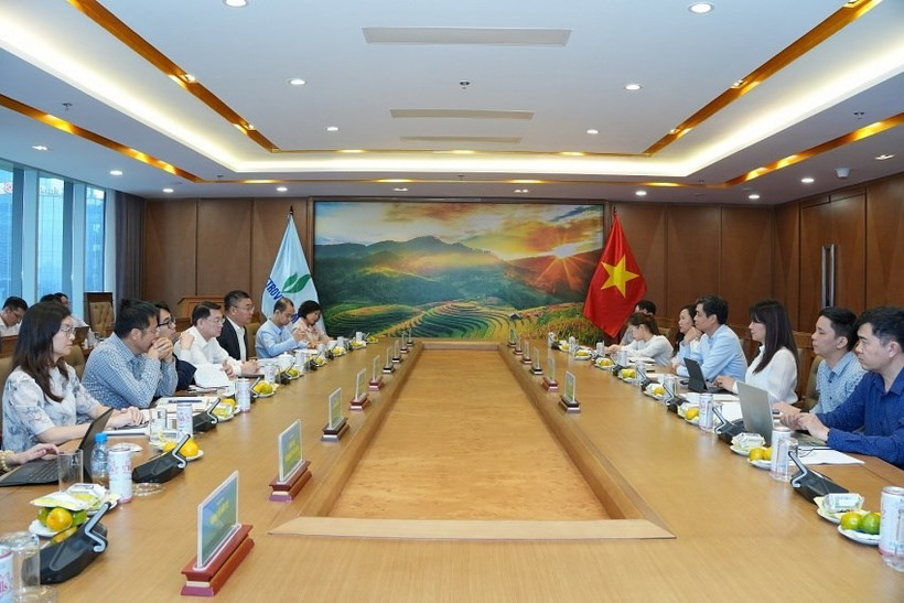 Petrovietnam và Hòa Phát trao đổi về nội dung hợp tác toàn diện, ngày 22/4/2025. (Ảnh: PV/Vietnam+)