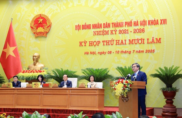 Kỳ họp thứ hai mươi lăm, Hội đồng Nhân dân thành phố Hà Nội khóa XVI. (Ảnh: hanoi.gov.vn)