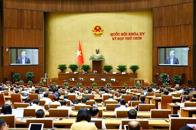 Quốc hội thảo luận về đề nghị sửa đổi, bổ sung một số điều của Hiến pháp năm 2013. (Ảnh: TTXVN)