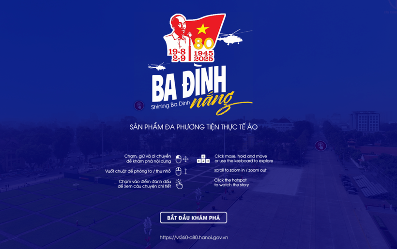 Sản phẩm VR-A80 mang đến trải nghiệm thực tế ảo 360 độ, tái hiện sinh động không gian lịch sử thiêng liêng tại Quảng trường Ba Đình - nơi Chủ tịch Hồ Chí Minh đọc bản Tuyên ngôn độc lập khai sinh ra nước Việt Nam Dân chủ Cộng hòa. (Ảnh: Hanoi)