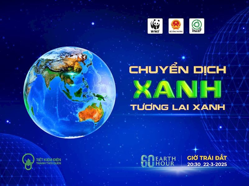 Chiến dịch Giờ Trái Đất 2025 lan tỏa thông điệp “Chuyển dịch xanh - Tương lai xanh.” (Ảnh: evnhanoi)