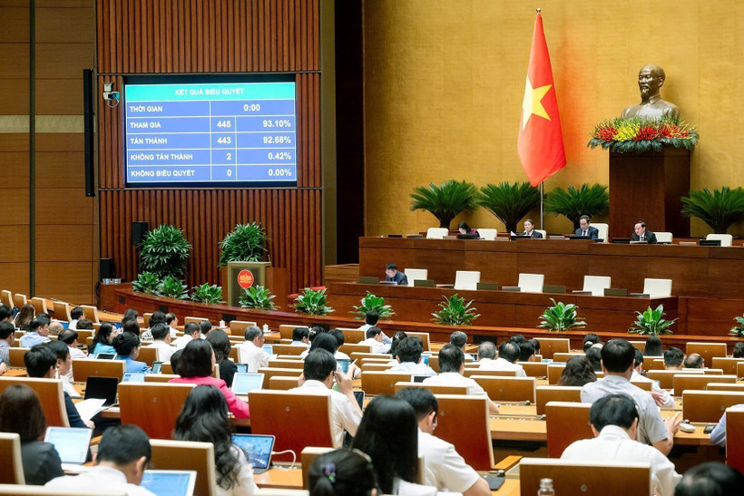 Quốc hội thông qua Luật Thanh tra (sửa đổi). (Ảnh: TTXVN)