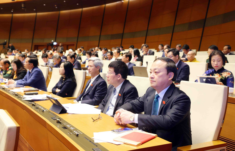 Các đại biểu tham dự Kỳ họp bất thường lần thứ 9, Quốc hội khóa XV. (Ảnh: TTXVN)