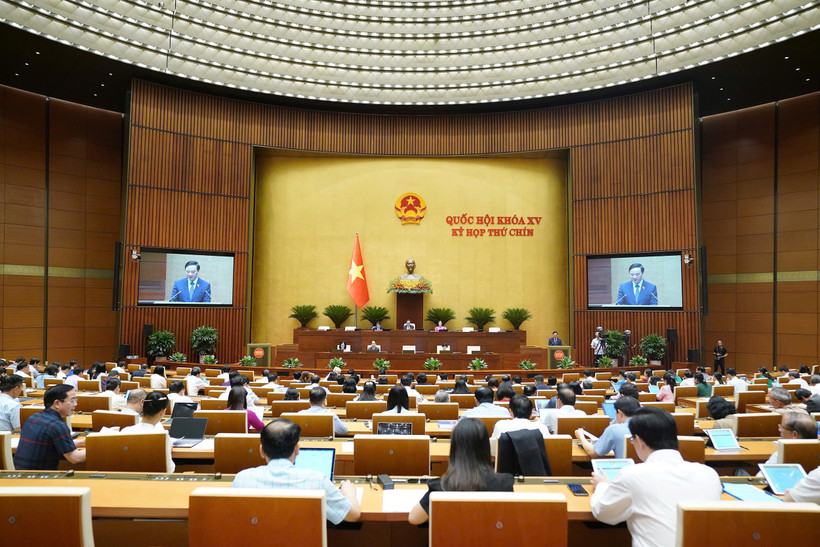 Quốc hội họp phiên toàn thể tại hội trường sáng 7/5. (Ảnh: quochoi.vn)