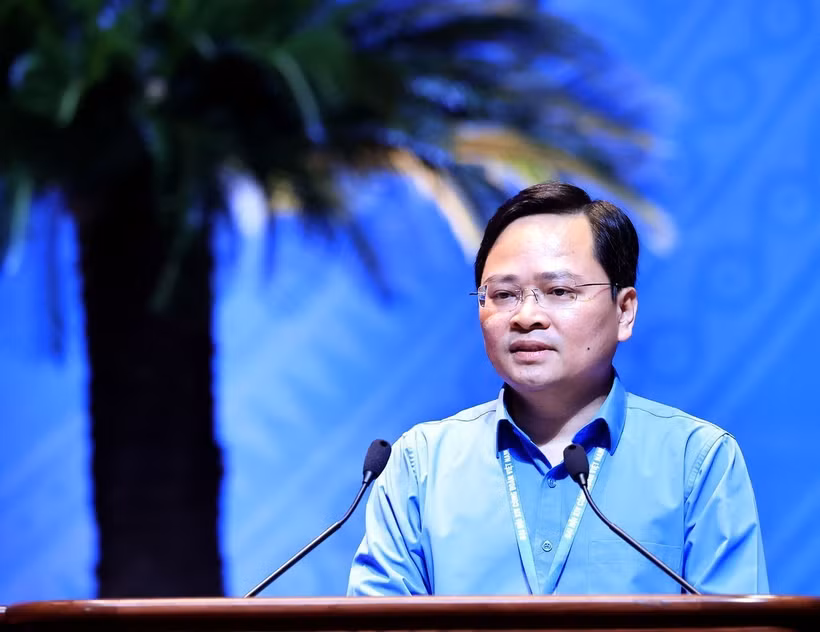 Ông Nguyễn Anh Tuấn, Chủ tịch Tổng Liên đoàn Lao động Việt Nam khóa XIV nhiệm kỳ 2026-2031. (Ảnh: Phan Tuấn Anh/TTXVN)