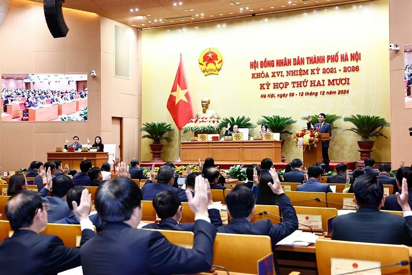Kỳ họp Hội đồng Nhân dân thành phố Hà Nội. (Ảnh: TTXVN)
