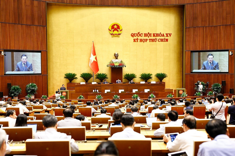 Phiên họp toàn thể của Quốc hội sáng 19/5. (Ảnh: TTXVN)