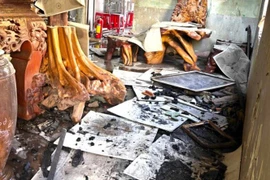 Hiện trường vụ cháy. (Nguồn: Báo Tiền Phong)