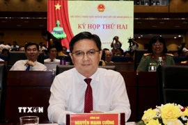 Ông Nguyễn Mạnh Cường, Trưởng Ban Tuyên giáo và Dân vận Thành phố Hồ Chí Minh, được bầu giữ chức Phó Chủ tịch UBND Thành phố khóa X, nhiệm kỳ 2021-2026. (Ảnh: Thanh Vũ/TTXVN)