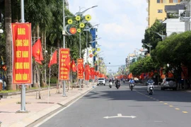 Tuyến đường Trưng Nữ Vương, phường 1, thành phố Vĩnh Long. (Ảnh: Phạm Minh Tuấn/TTXVN)