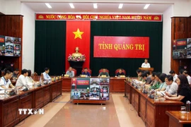 Quang cảnh cuộc họp trực tuyến. (Ảnh: Tá Chuyên/TTXVN)