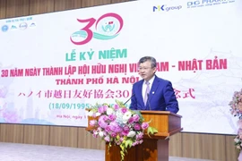 Ông Nguyễn Ngọc Kỳ, Chủ tịch Liên hiệp các tổ chức hữu nghị thành phố Hà Nội, phát biểu. (Nguồn: Tạp chí Thời đại)