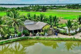 Điểm du lịch cộng đồng Cồn Chim, Châu Thành, Trà Vinh. (Ảnh: TTXVN phát)