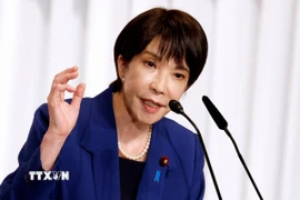 Bà Sanae Takaichi phát biểu tại thủ đô Tokyo, Nhật Bản. (Nguồn: THX/TTXVN)