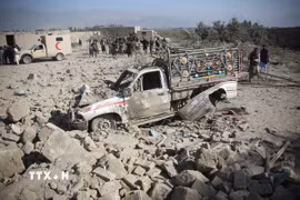 Thiệt hại sau cuộc không kích của Pakistan tại tỉnh Nangarhar, Afghanistan, ngày 22/2/2026. (Nguồn: THX/TTXVN)