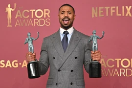 Tài tử Michael B. Jordan trên thảm đỏ Actors Awards 2026. (Nguồn: AFP)