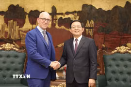 Phó Thủ tướng Hồ Quốc Dũng tiếp ông Gianluca Pettiti, Chủ tịch kiêm Giám đốc vận hành Tập đoàn Thermo Fisher Scientific (Hoa Kỳ). (Ảnh: TTXVN)