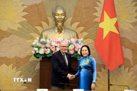 Phó Chủ tịch Quốc hội Nguyễn Thị Thanh và Chủ tịch Ủy ban Giáo dục và Lực lượng Lao động Hạ viện Hoa Kỳ Tim Walberg. (Ảnh: Tuấn Anh/TTXVN)