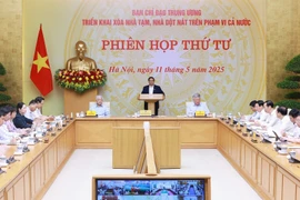 Thủ tướng Phạm Minh Chính chủ trì Phiên họp lần thứ tư của Ban Chỉ đạo xóa nhà tạm, nhà dột nát. (Ảnh: Dương Giang/TTXVN)