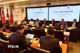 Doanh nghiệp hai nước tham gia Hội thảo Diễn đàn Doanh nghiệp Việt Nam-Canada. (Ảnh: Thanh Hải/TTXVN)