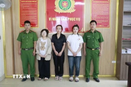 Các đối tượng tại Cơ quan Cảnh sát hình sự Công an Nghệ An. (Nguồn: TTXVN phát)