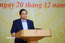 Chiều 20/12/2025, tại Hà Nội, Thủ tướng Phạm Minh Chính, Trưởng Ban Chỉ đạo quốc gia triển khai Nghị quyết số 68-NQ/TW về phát triển kinh tế tư nhân chủ trì Phiên họp lần thứ ba của Ban Chỉ đạo. (Ảnh: Dương Giang/TTXVN)