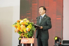 Phó Thủ tướng Trần Hồng Hà phát biểu tại triển lãm. (Nguồn: Báo Xây dựng)