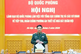 Đại tướng Phan Văn Giang chủ trì hội nghị. (Nguồn: Báo Quân đội Nhân dân)