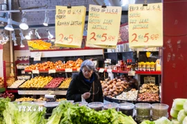 Người dân mua sắm tại siêu thị ở Toronto, Canada. (Nguồn: THX/TTXVN)