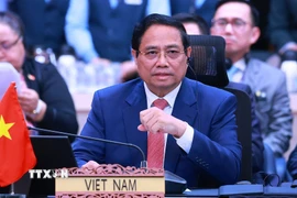 Thủ tướng Phạm Minh Chính tham dự và phát biểu tại Hội nghị Cấp cao ASEAN-Trung Quốc lần thứ 28. (Ảnh: Dương Giang/TTXVN)