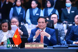 Thủ tướng Phạm Minh Chính tham dự và phát biểu tại Hội nghị Cấp cao ASEAN-Trung Quốc lần thứ 28. (Ảnh: Dương Giang/TTXVN)